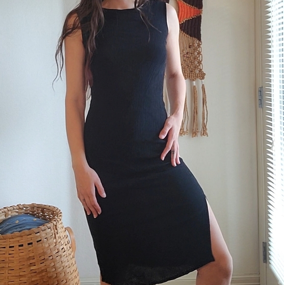 《Vintage soft black gauze dress》 - Picture 2 of 13